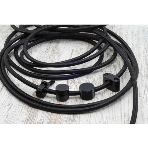 kolorowy kabel w czarnym oplocie do instalacji natynkowych 3x2.5mm2